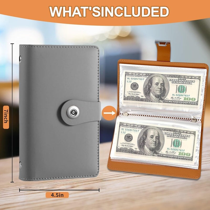 SUSOYAOCHEN 100 Envelope Challenge Binder,Savings Challenges Book with Envelopes,Envelopes Money Saving Challenge Savings Binder Successfully Reach Your Savings Goals (Gray A) - Image 2